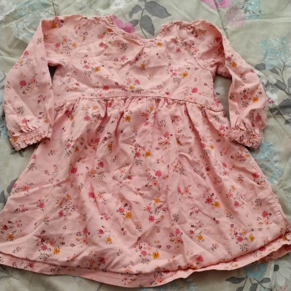 Pink floral long sleeve dress